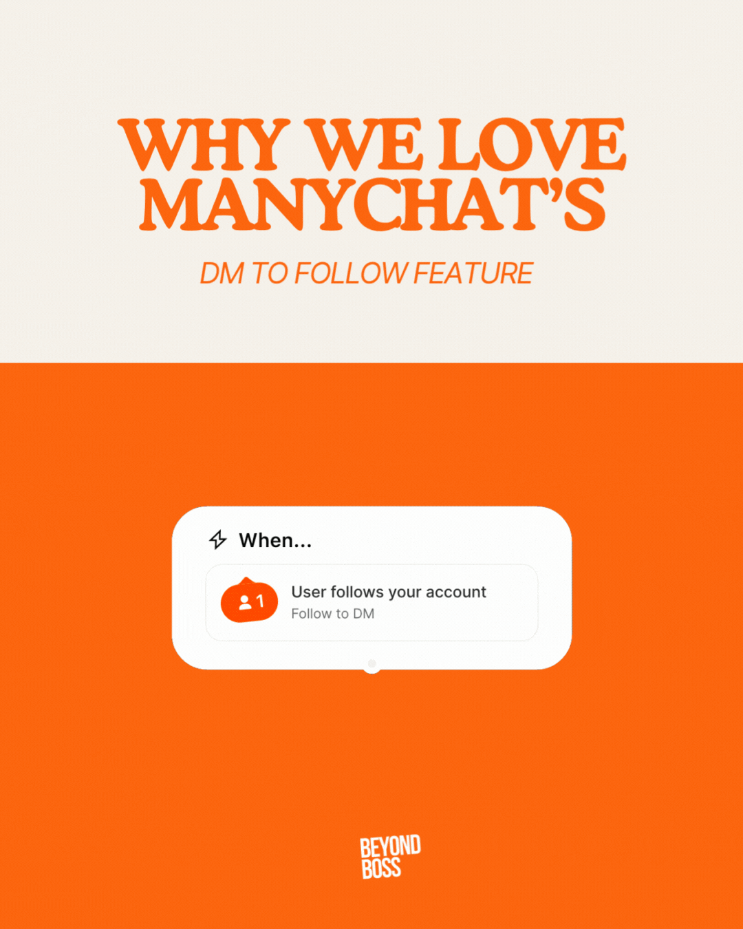 ManyChat Follow to DM example automation for Instagram.